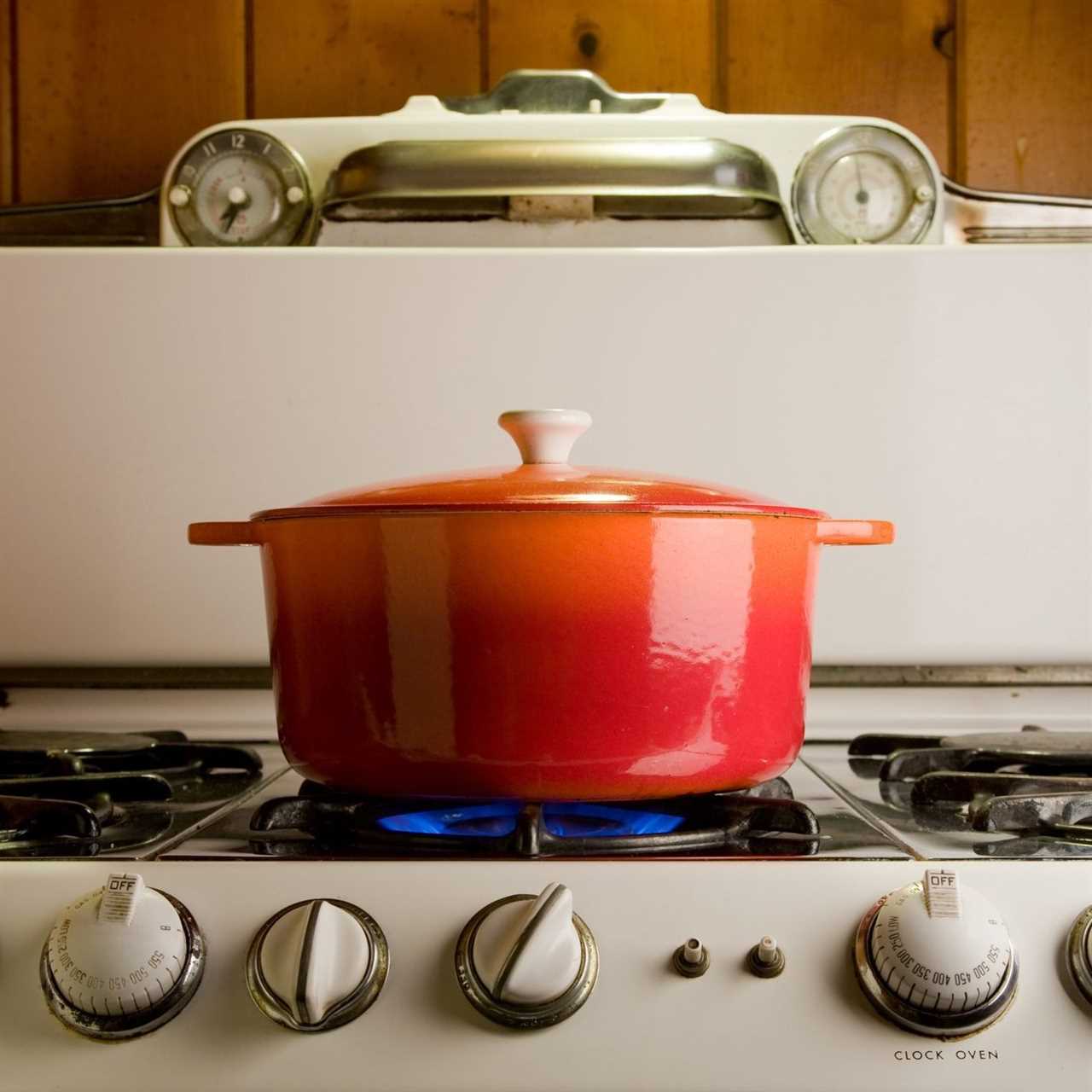 cast iron pot on stove