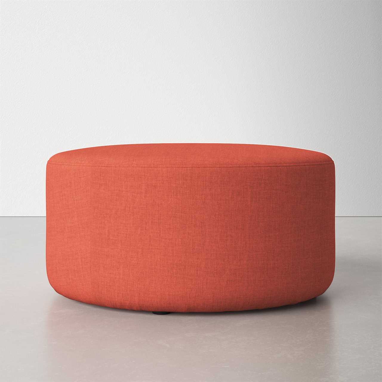 Allmodern Mila Round Ottoman Via Wayfair.com Ecomm