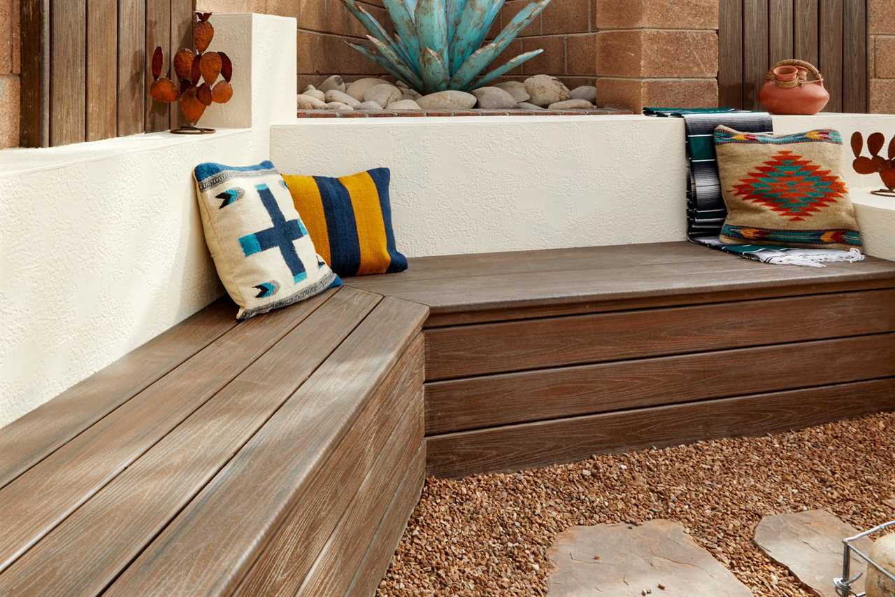 New Mexico Back Yard Built In Benches