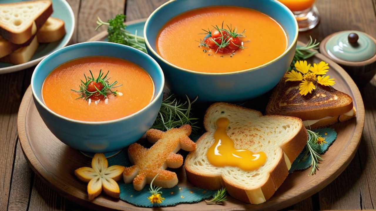 Grilled Cheese Animal Shapes with Tomato Soup