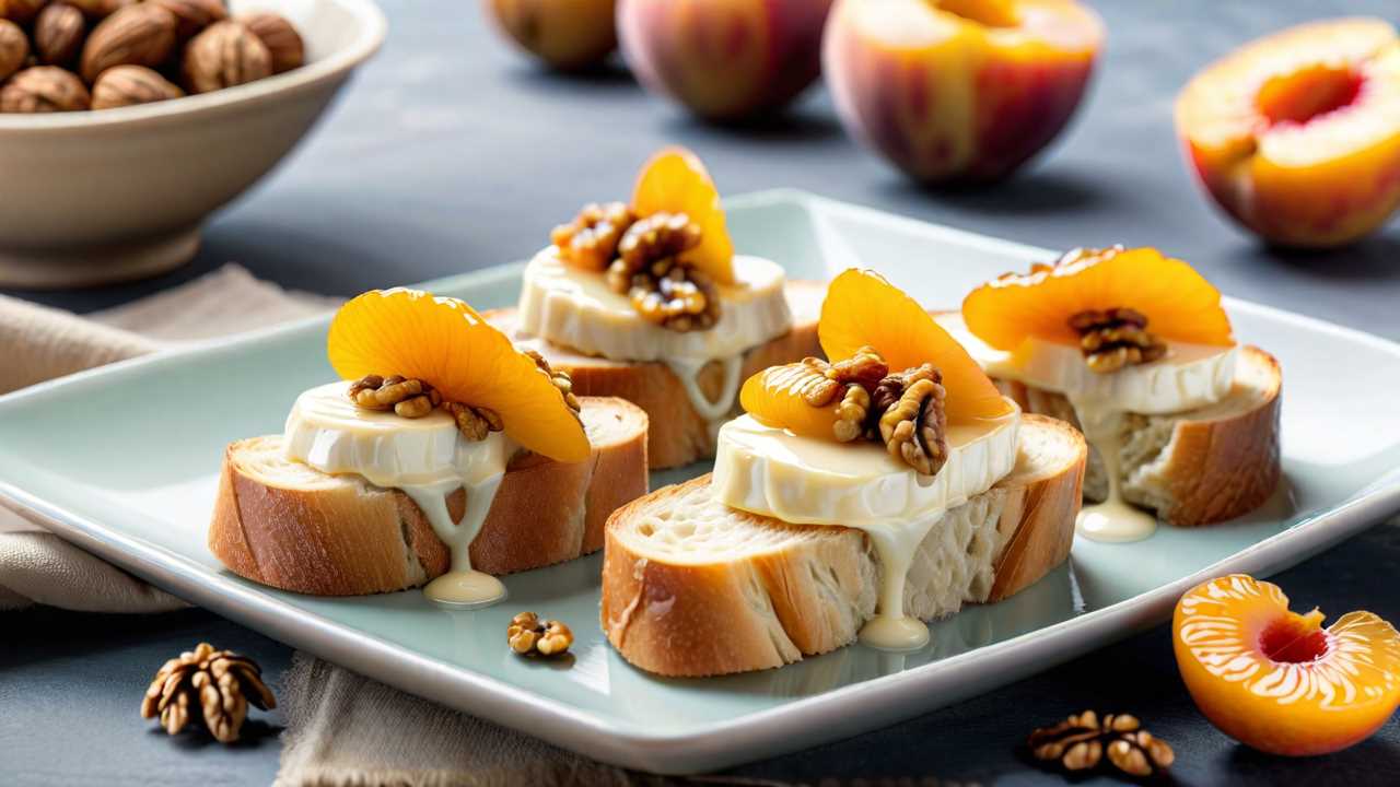 Brie and Apricot Crostini with Walnuts