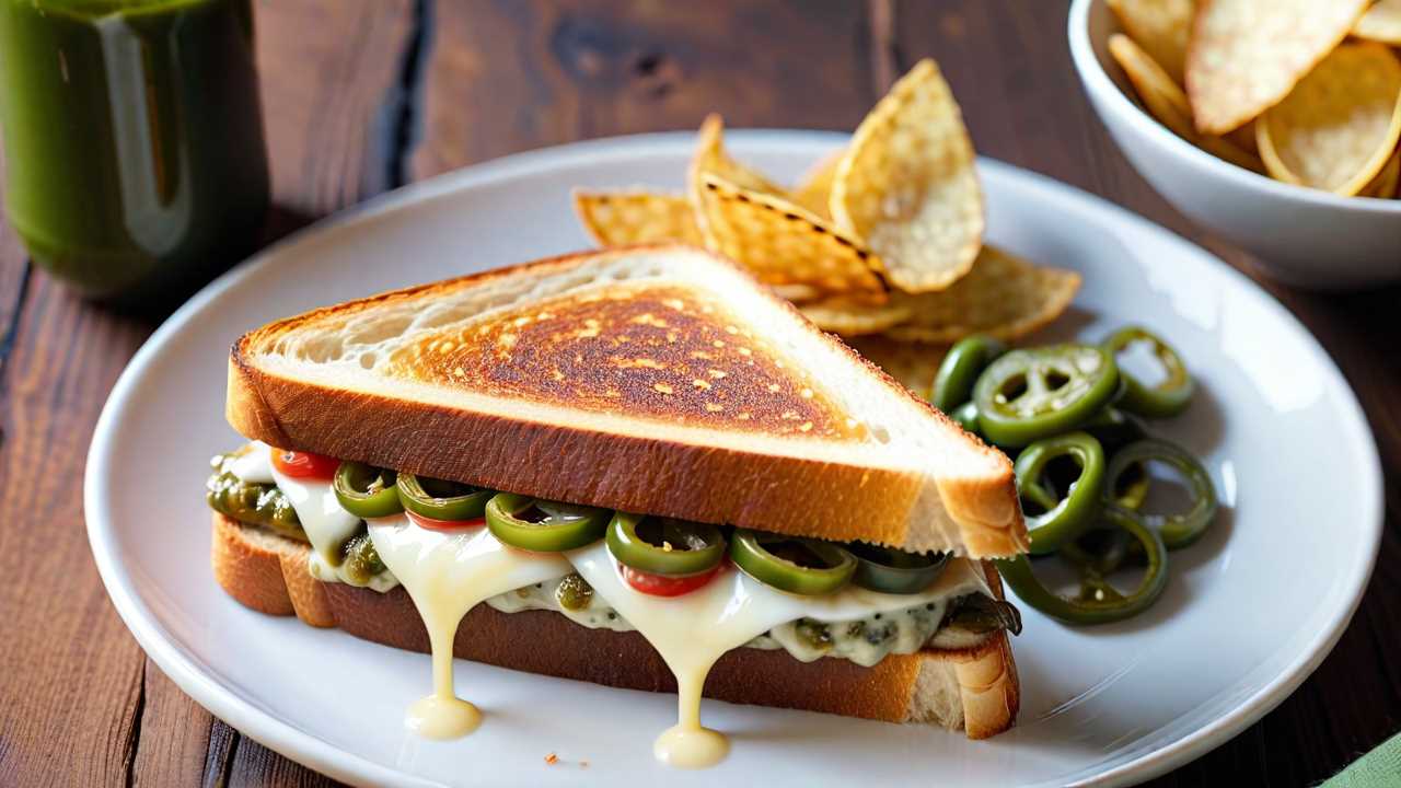 Gluten-Free Monterey Jack and Green Chile Grilled Cheese Sandwich