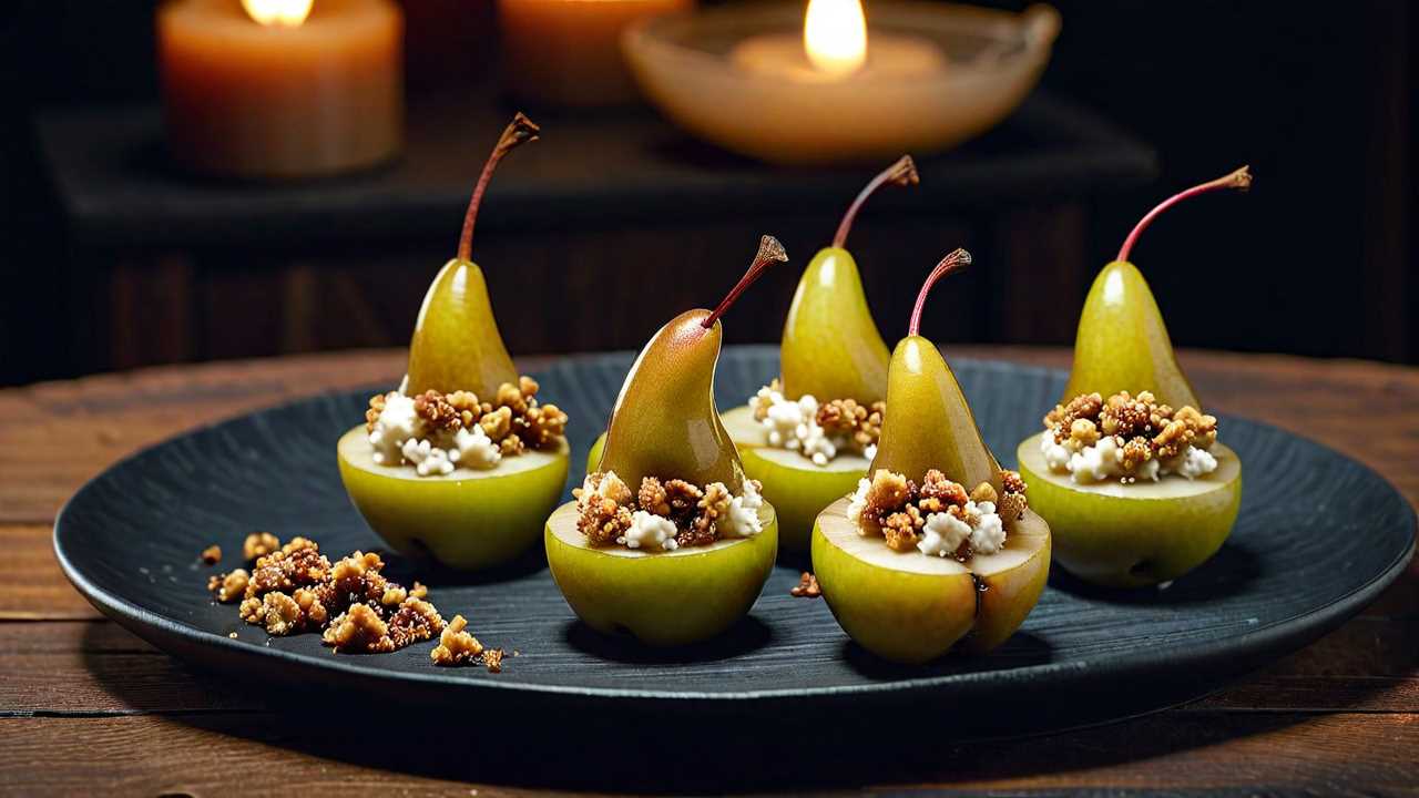 Balsamic Glazed Pear and Gorgonzola Bites