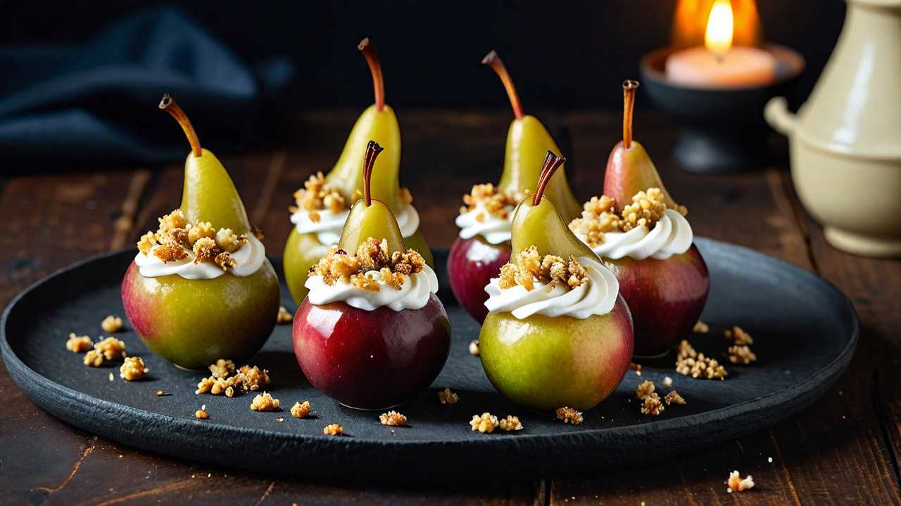Balsamic Glazed Pear and Gorgonzola Bites