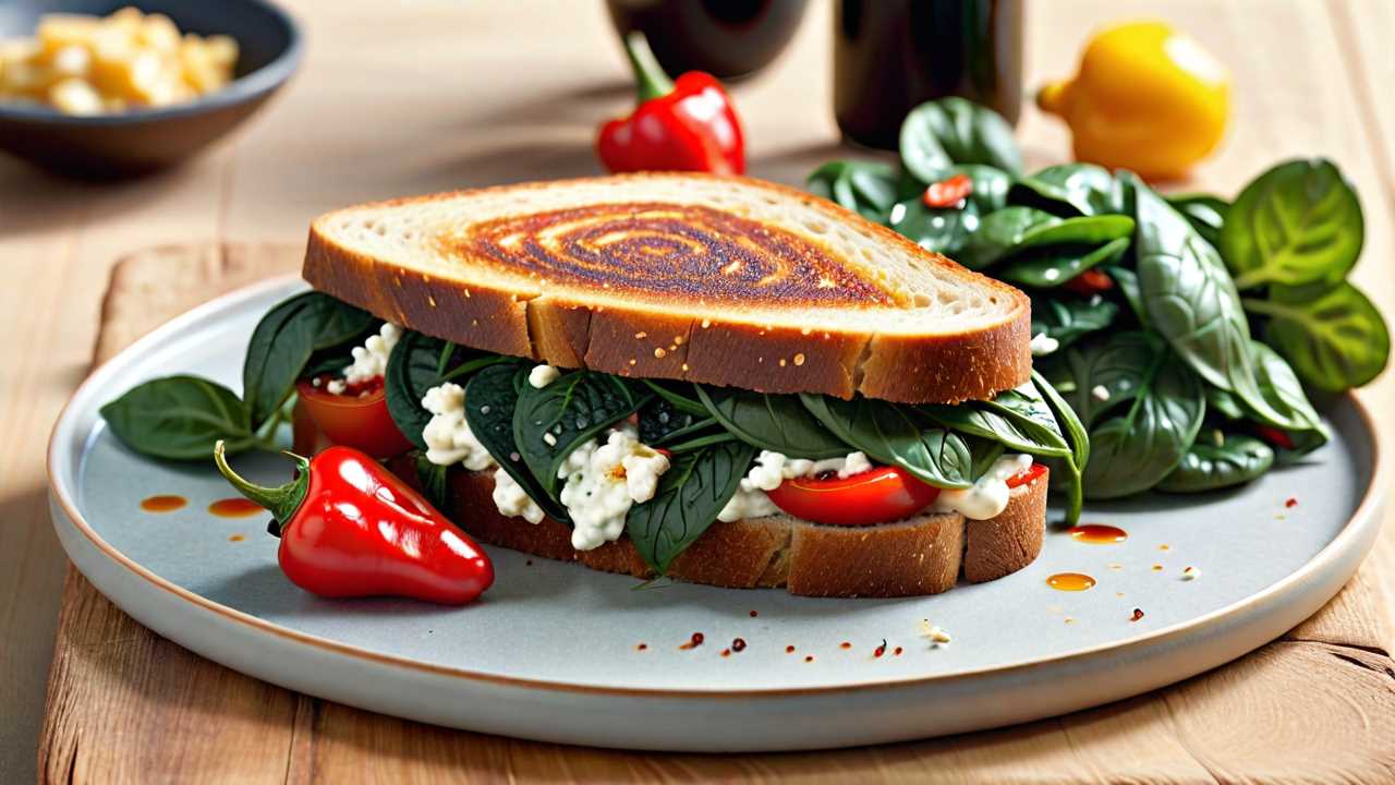 Mediterranean Veggie Grilled Cheese on Gluten-Free Bread