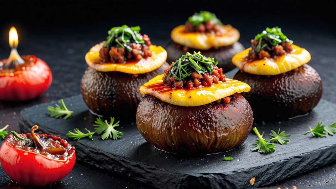 Manchego and Chorizo Stuffed Mushrooms