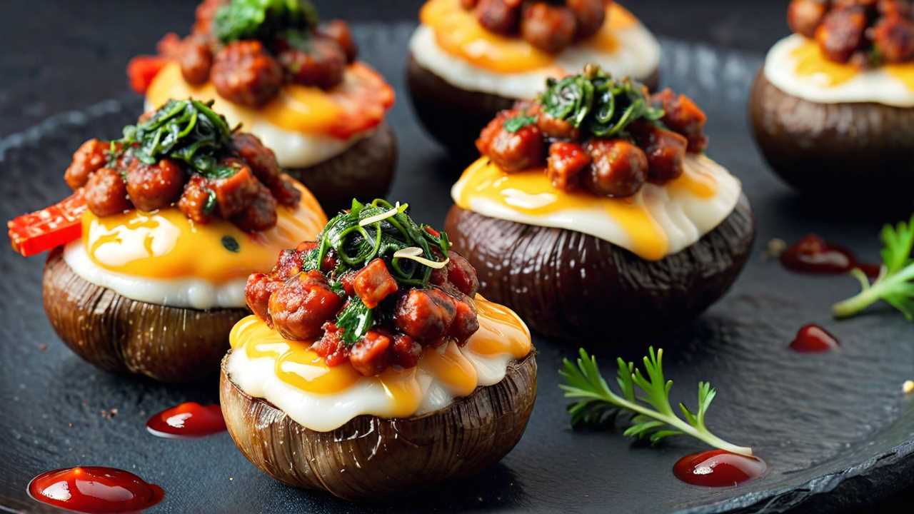 Manchego and Chorizo Stuffed Mushrooms