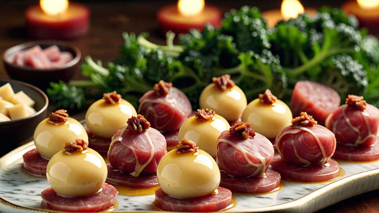 Gouda and Salami Bites with Honey Mustard