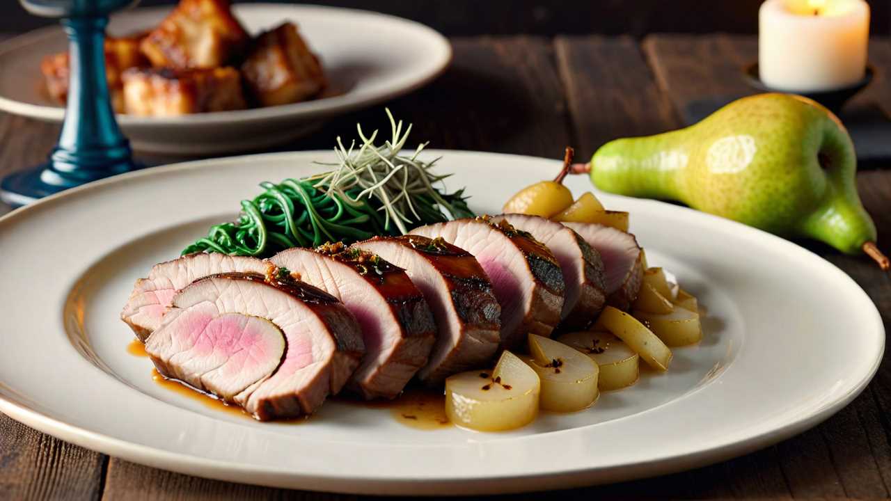 Gorgonzola and Pear Pork Tenderloin
