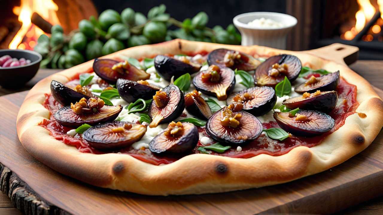 Roasted Fig, Goat Cheese, and Serrano Ham Pizza