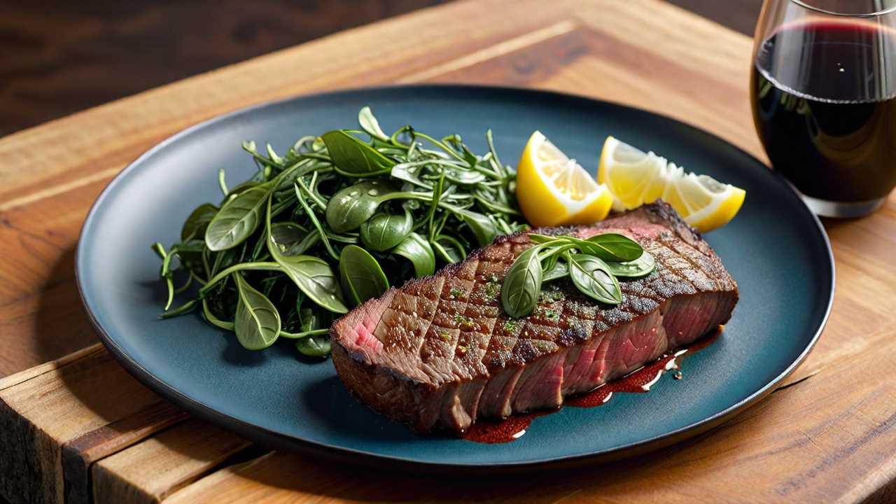 Parmesan Crusted Steak with Arugula Salad