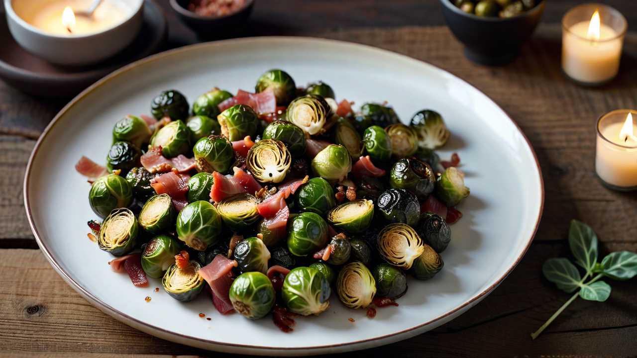Roasted Brussels Sprouts with Pancetta and Pecorino