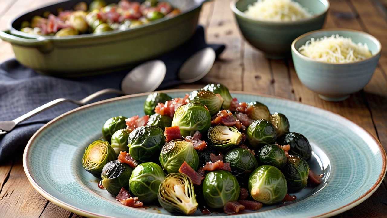 Roasted Brussels Sprouts with Pancetta and Pecorino