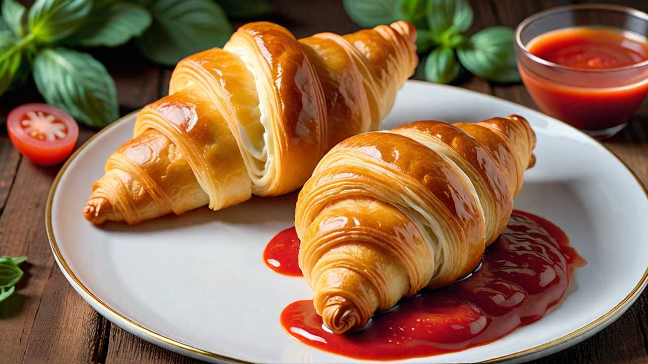Pepperoni and Mozzarella Stuffed Croissants