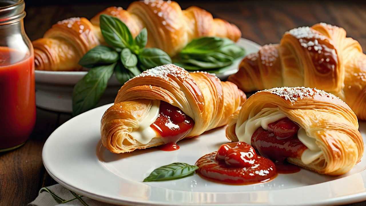 Pepperoni and Mozzarella Stuffed Croissants
