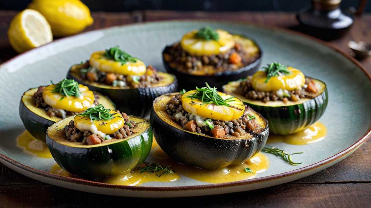 Zucchini and Ricotta Stuffed Portobello Mushrooms