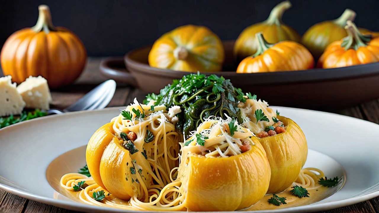 Creamy Four Cheese Garlic Spaghetti Squash