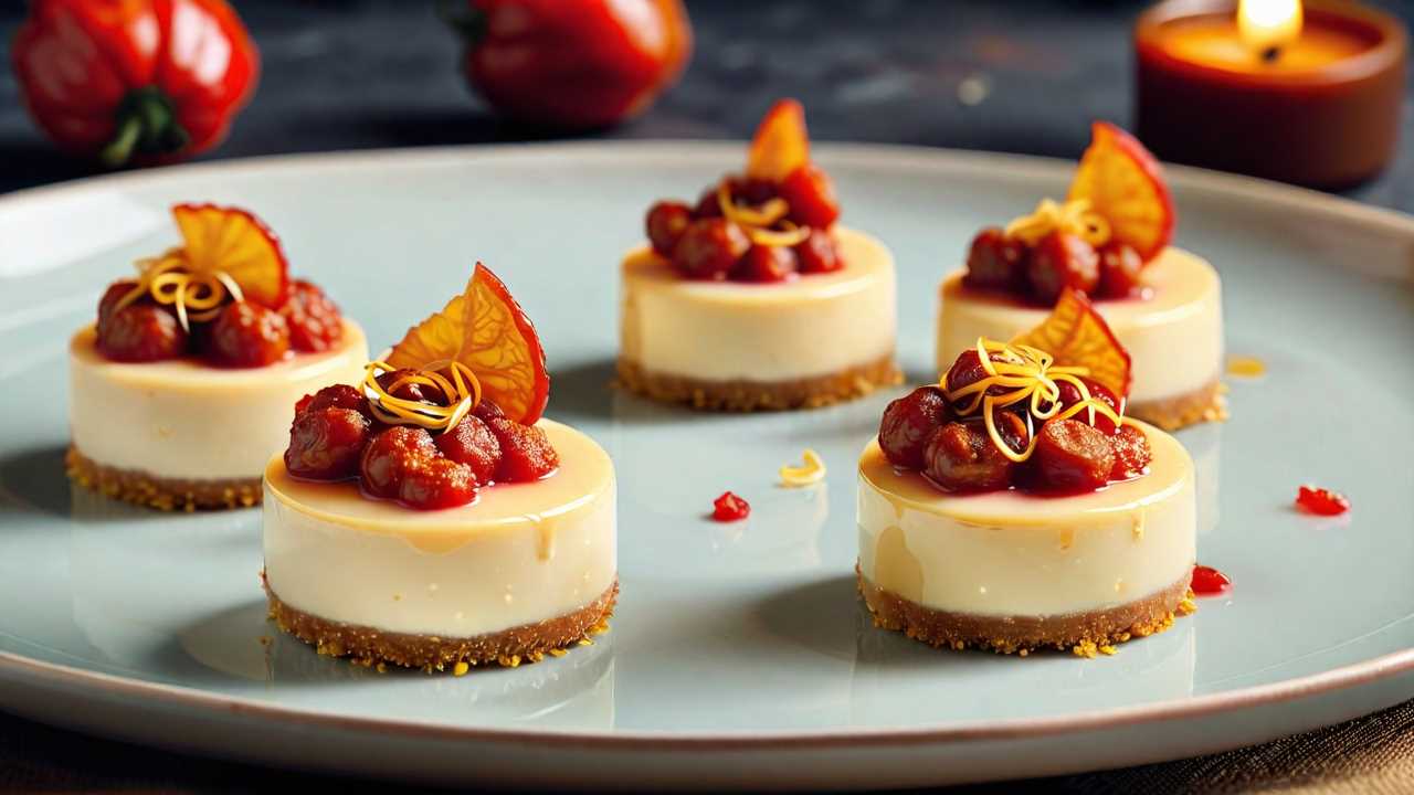 Pepperoni Cheesecake Bites with Spicy Honey Drizzle