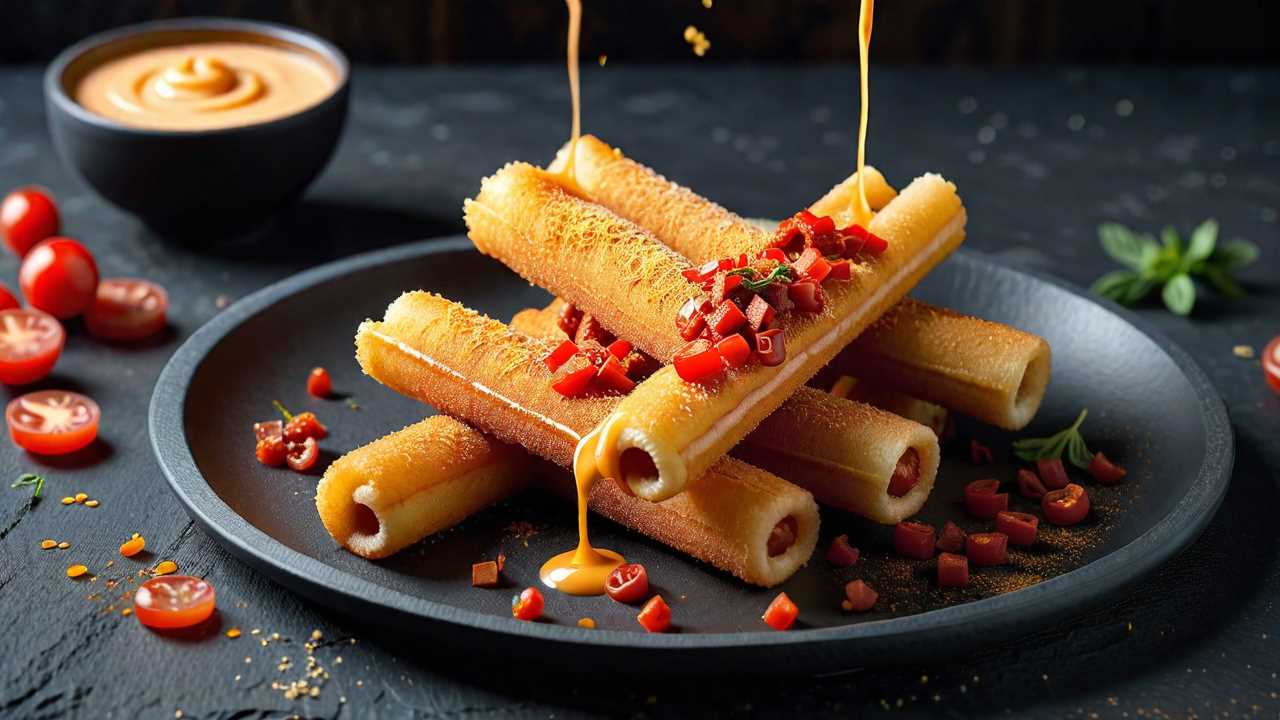 Spicy Pepperoni and Cheese Stuffed Churros