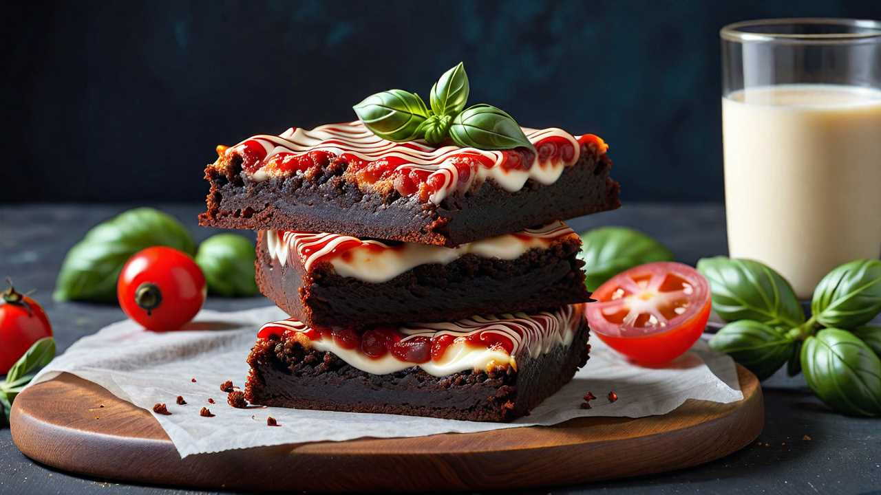 Pepperoni and Cheese Swirl Brownies