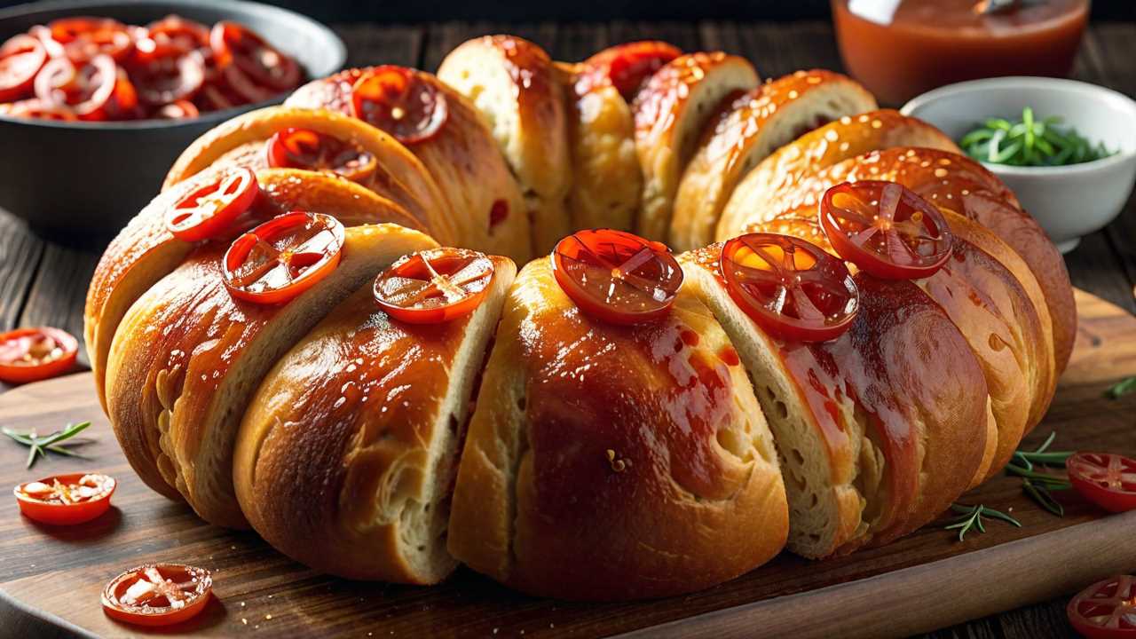 Spicy Pepperoni Cheese Pull-Apart Bread