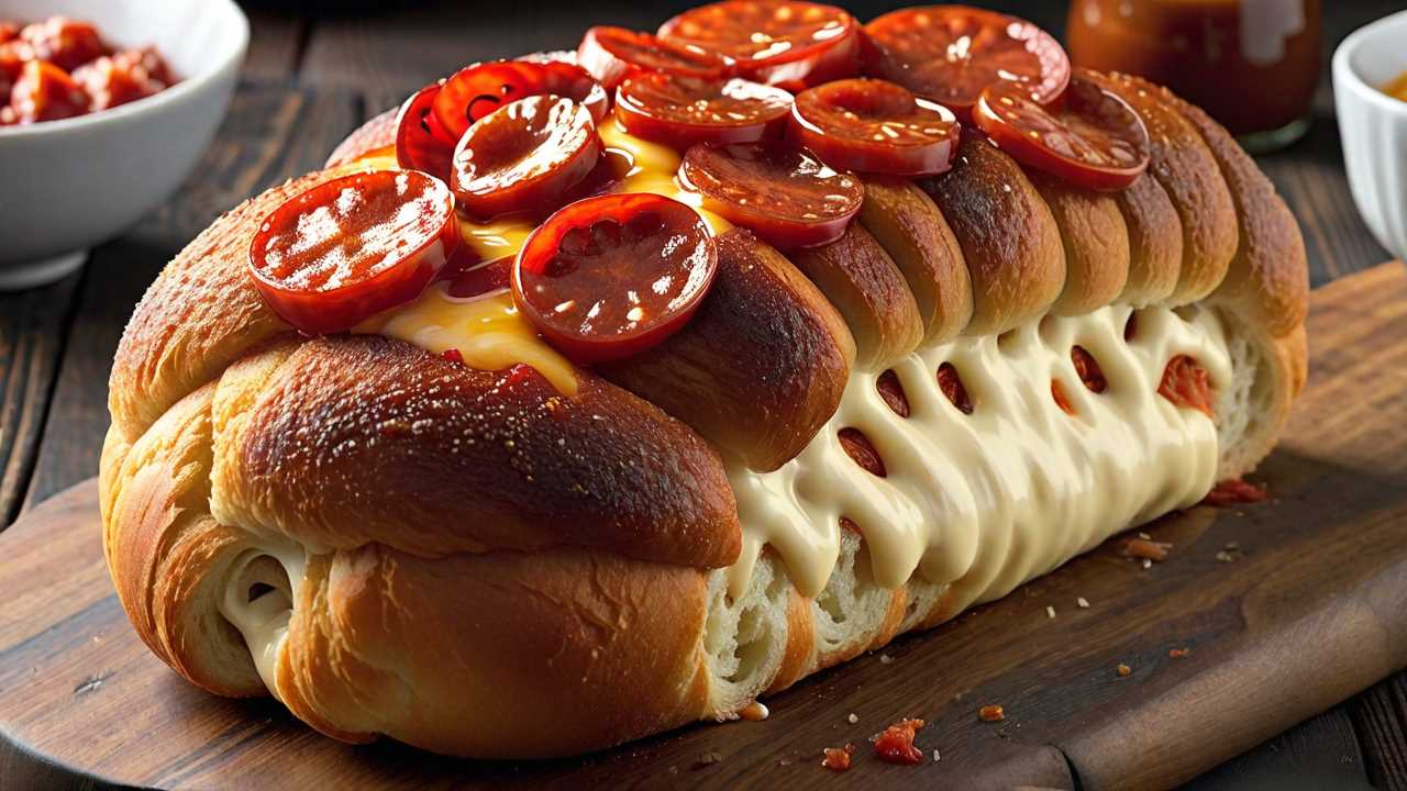 Spicy Pepperoni Cheese Pull-Apart Bread