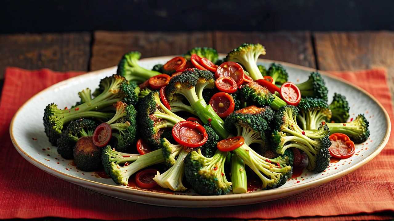 Spicy Pepperoni Roasted Broccoli