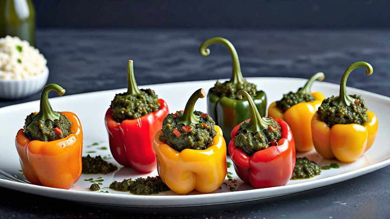 Pepperoni and Cheese Stuffed Mini Bell Peppers