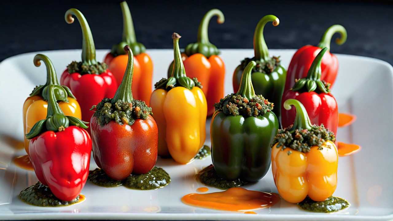 Pepperoni and Cheese Stuffed Mini Bell Peppers