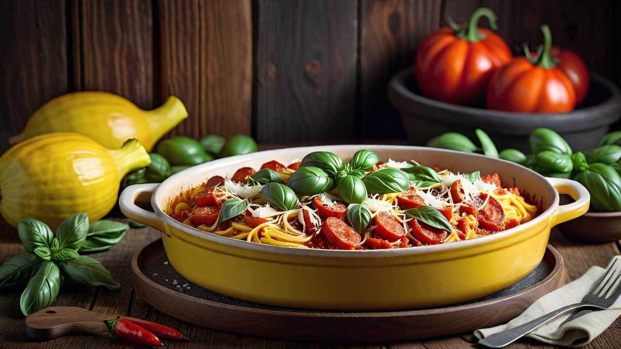 Zesty Pepperoni Spaghetti Squash Bake