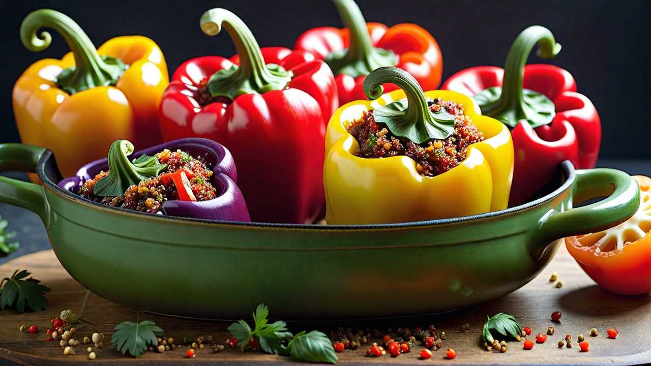 Stuffed Bell Peppers with Quinoa and Cheddar
