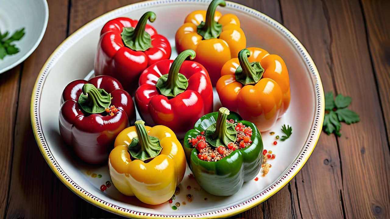 Stuffed Bell Peppers with Quinoa and Cheddar