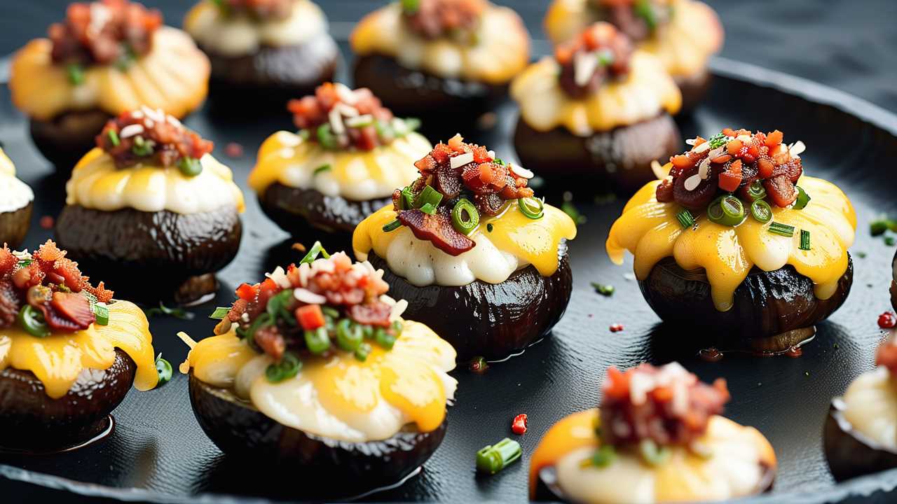 Spicy Pepper Jack Stuffed Mushrooms