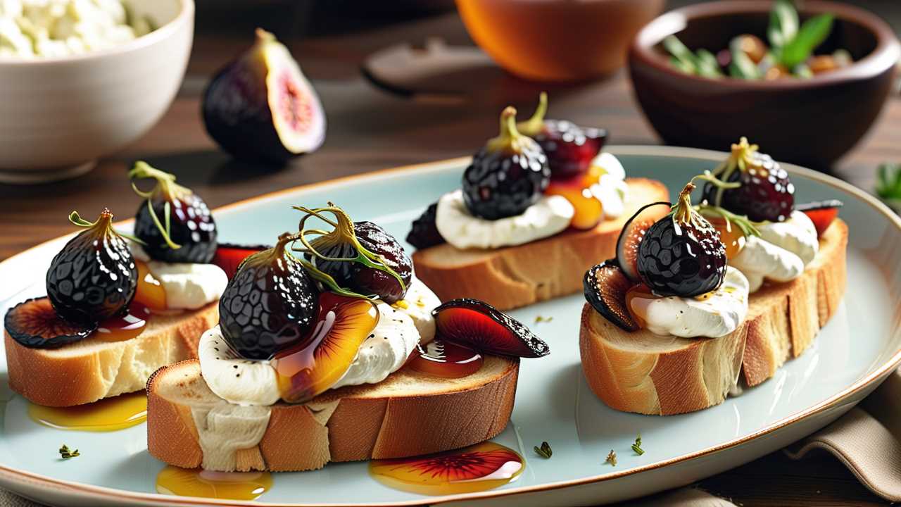 Whipped Goat Cheese and Fig Bruschetta