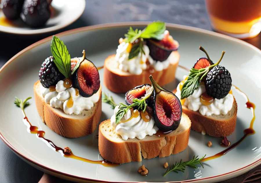 Whipped Goat Cheese and Fig Bruschetta