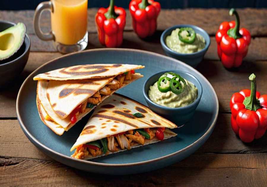 Spicy Chicken Quesadillas with Monterey Jack