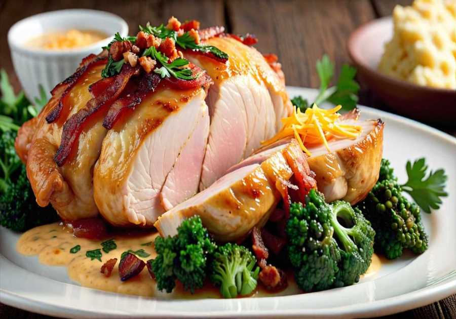 Smoky Bacon and Cheddar Stuffed Chicken Breast